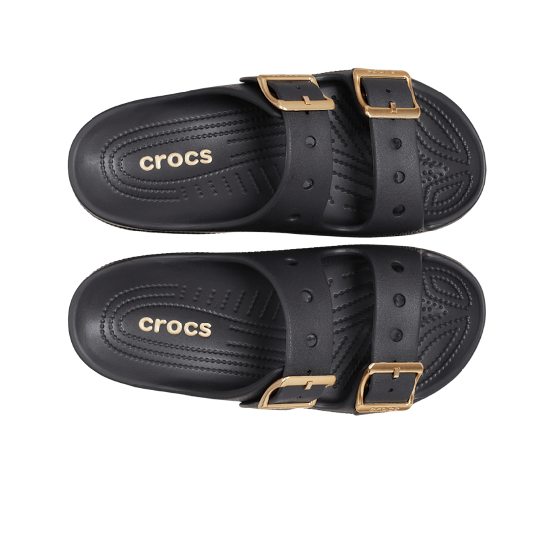 (W) 크록스 메탈릭 버클 새터데이 샌들 블랙((W) Crocs Metallic Buckle Saturday Sandal Black) - 2