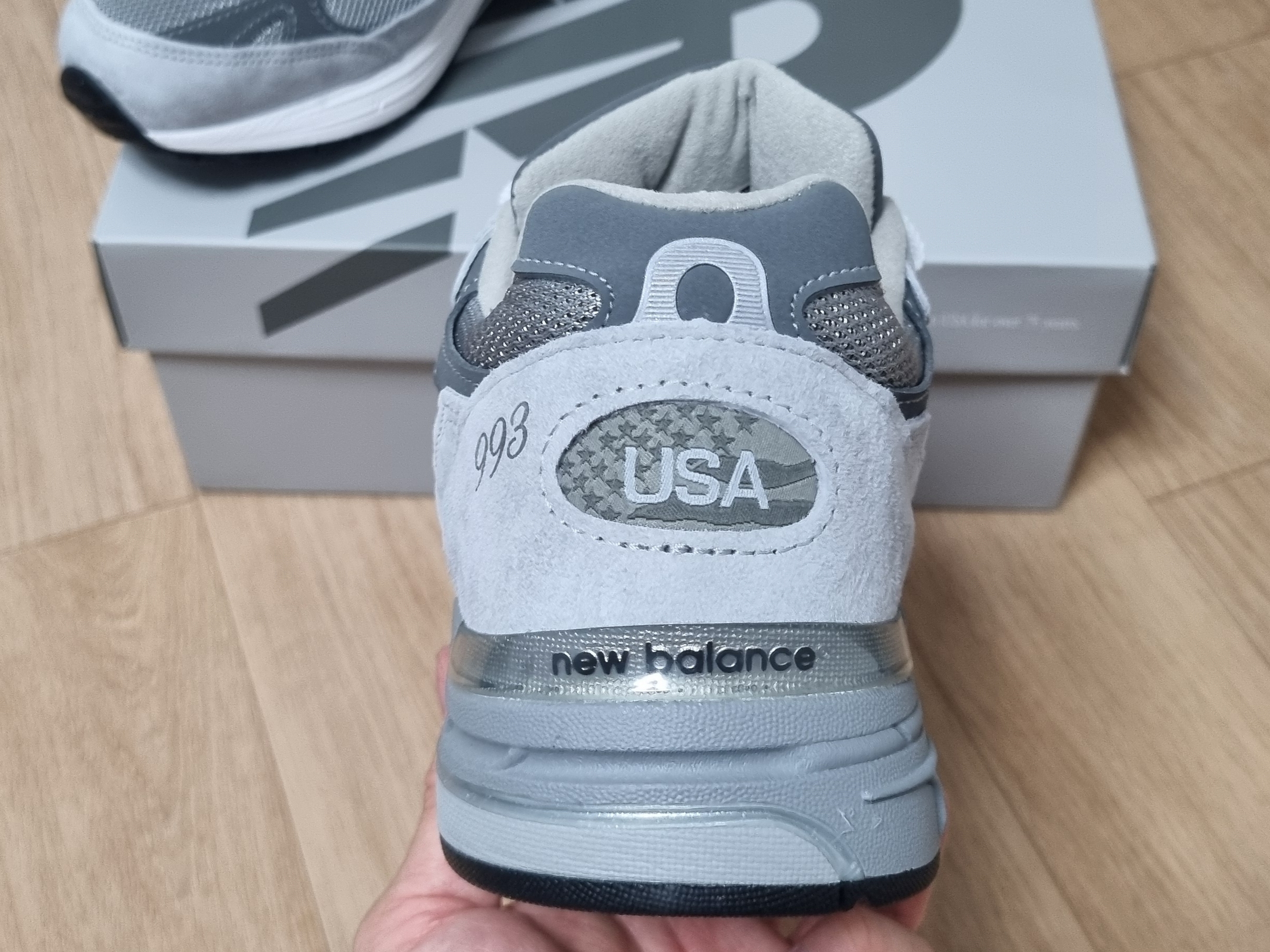 New Balance 993 Made in USA Grey - D Standard 착용 스타일 - 3