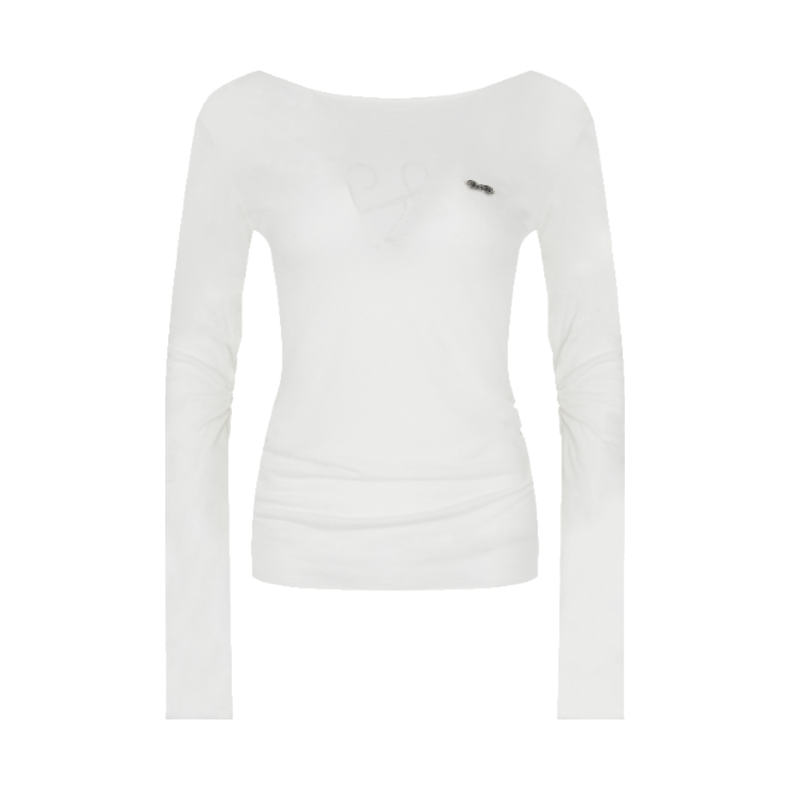 이유씨티 핫픽스 보트넥 롱 슬리브 탑 - 아이보리(EUCT Hotfix Boat Neck Long Sleeve Top - Ivory)