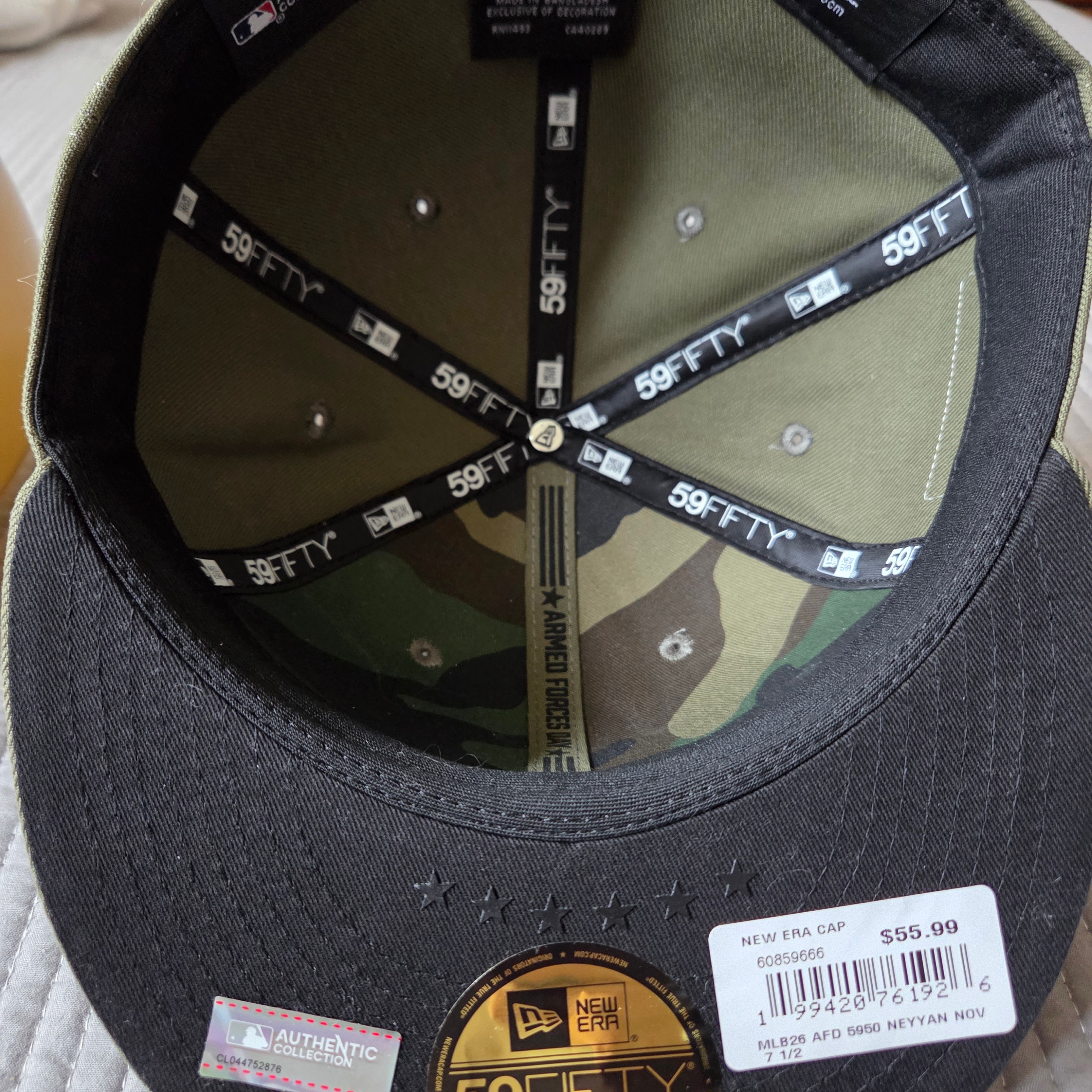 New Era 59Fifty On-Field MLB 2026 Armed Forces Day New York Yankees New Olive 착용 스타일 - 6