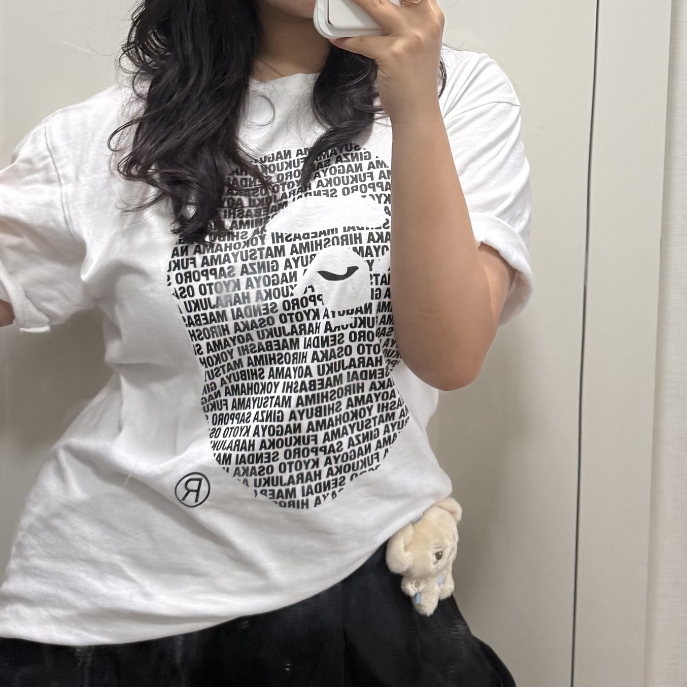 BAPE Japan Ape Head T-Shirt White 착용 스타일