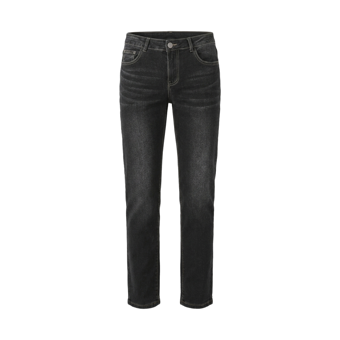 GC4257 GCLIP Black Sand-Washed Straight-Leg Jeans With Inner Waistband