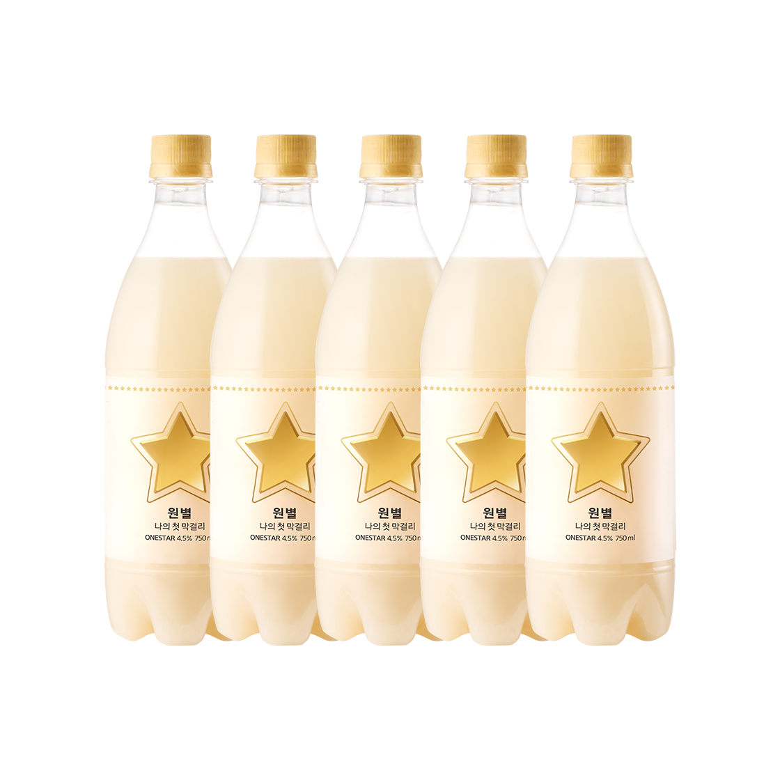 원별막걸리 4.5도 저도주 750ml*5병(BSM Brewery Fresh Makgeolli One Star 750ml 5 Btl.)