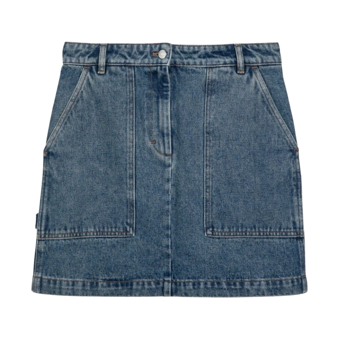 MW01505WW5023-P413 (W) Maison Kitsune Denim Mini Skirt Light Stone Indigo