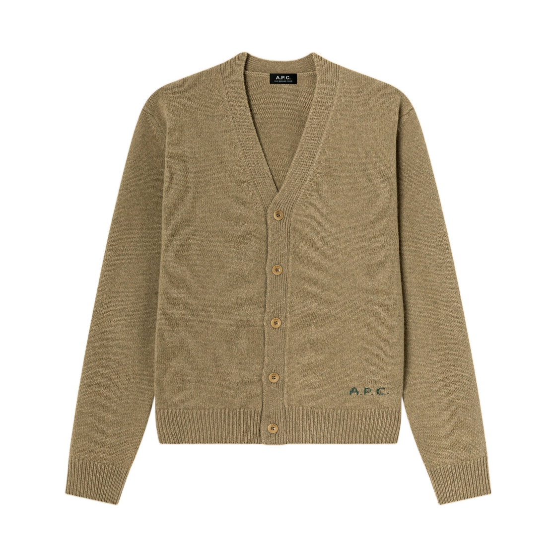 WOASW-H22020-PBC A.P.C. Beige Wool Cardigan Beige Chine