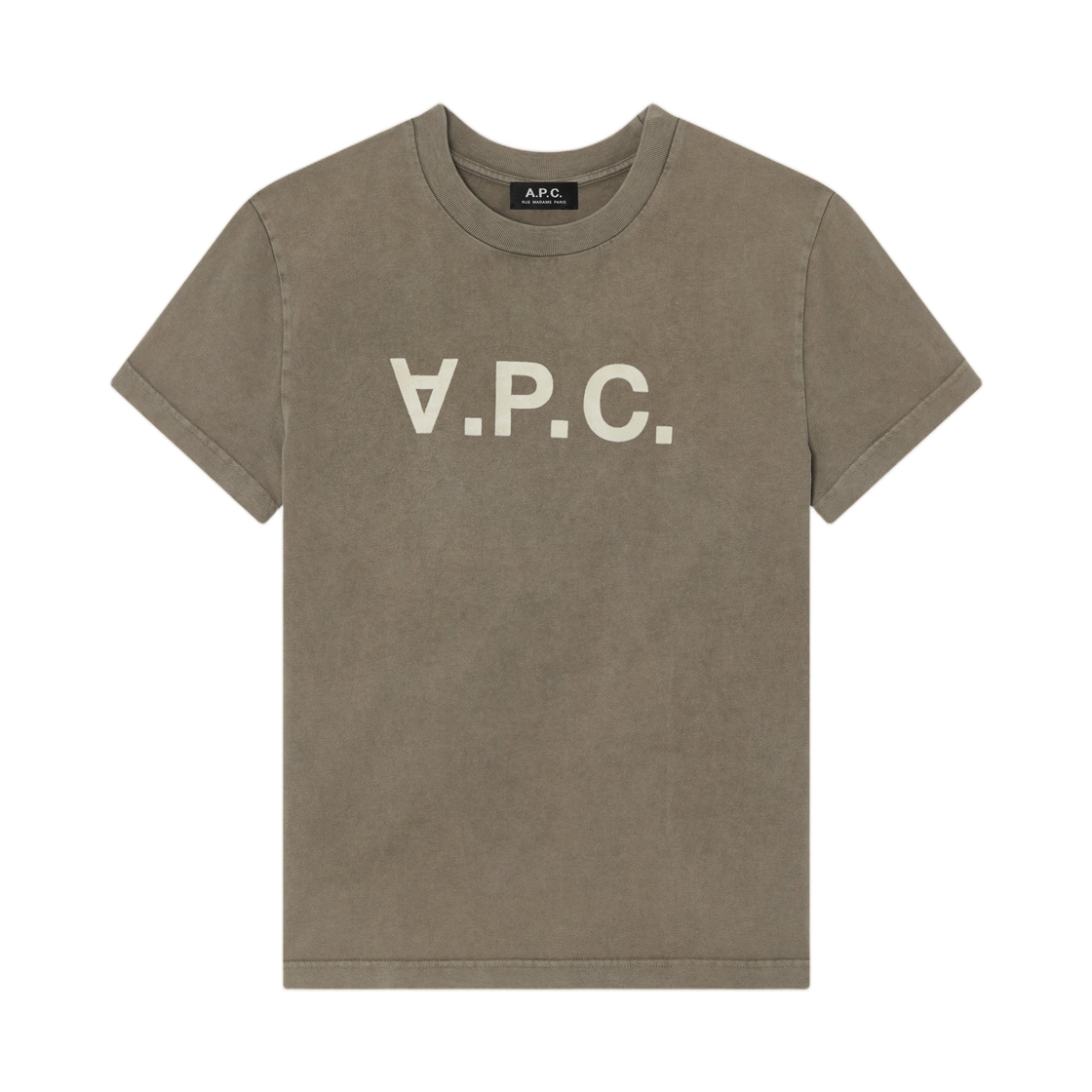 COHMB-M26384-JMA A.P.C. Standard Grand VPC T-Shirt Khaki Clair Blanc Casse