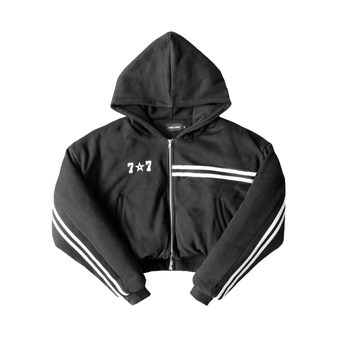 아이필럭키 패디드 트랙 후드 집업 블랙(I FEEL LUCKY Paded Track Hood Zip Up Black) - 1