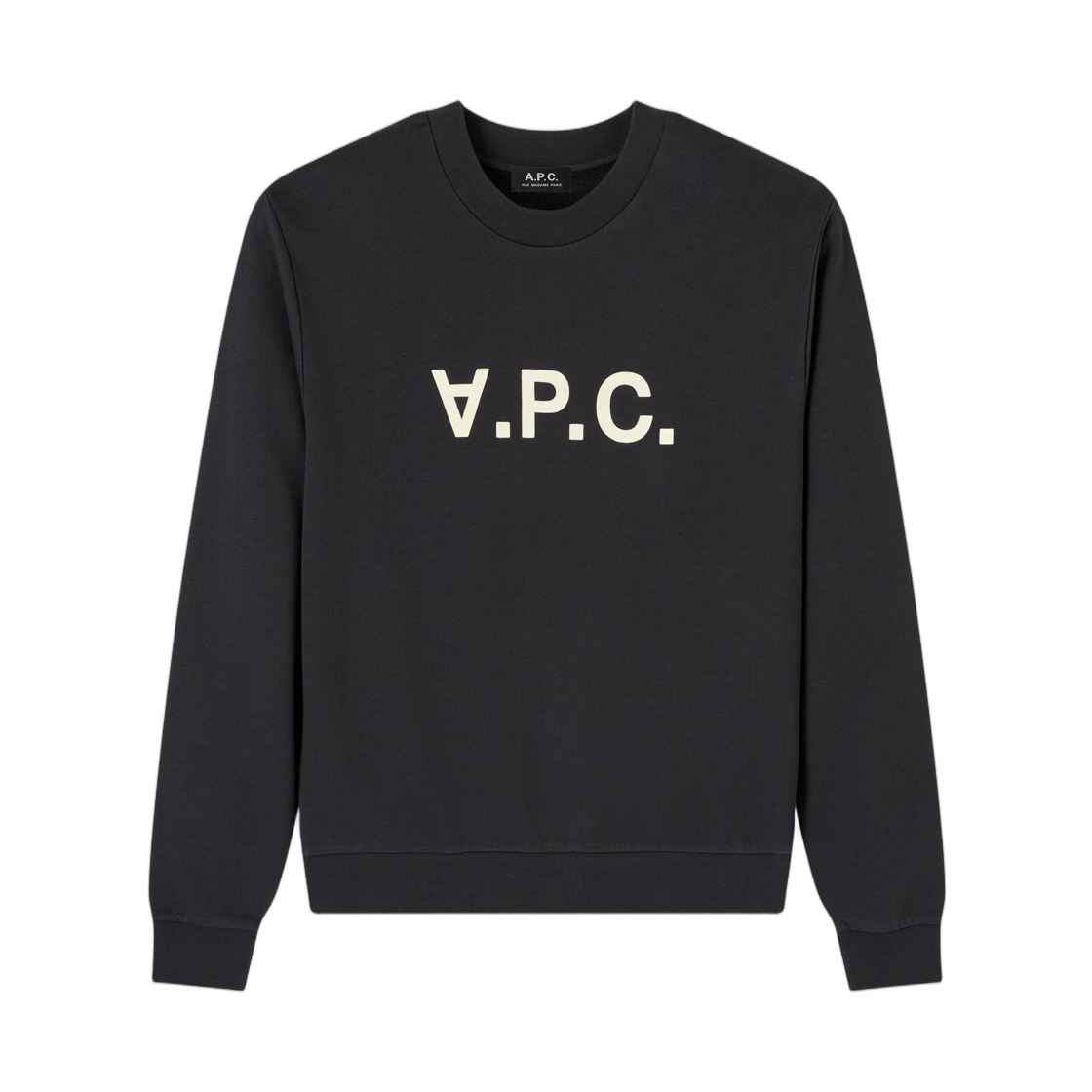 COHBN-M27907-LPA A.P.C. Black Sweatshirt with V.P.C. Logo Faux Black Ecru