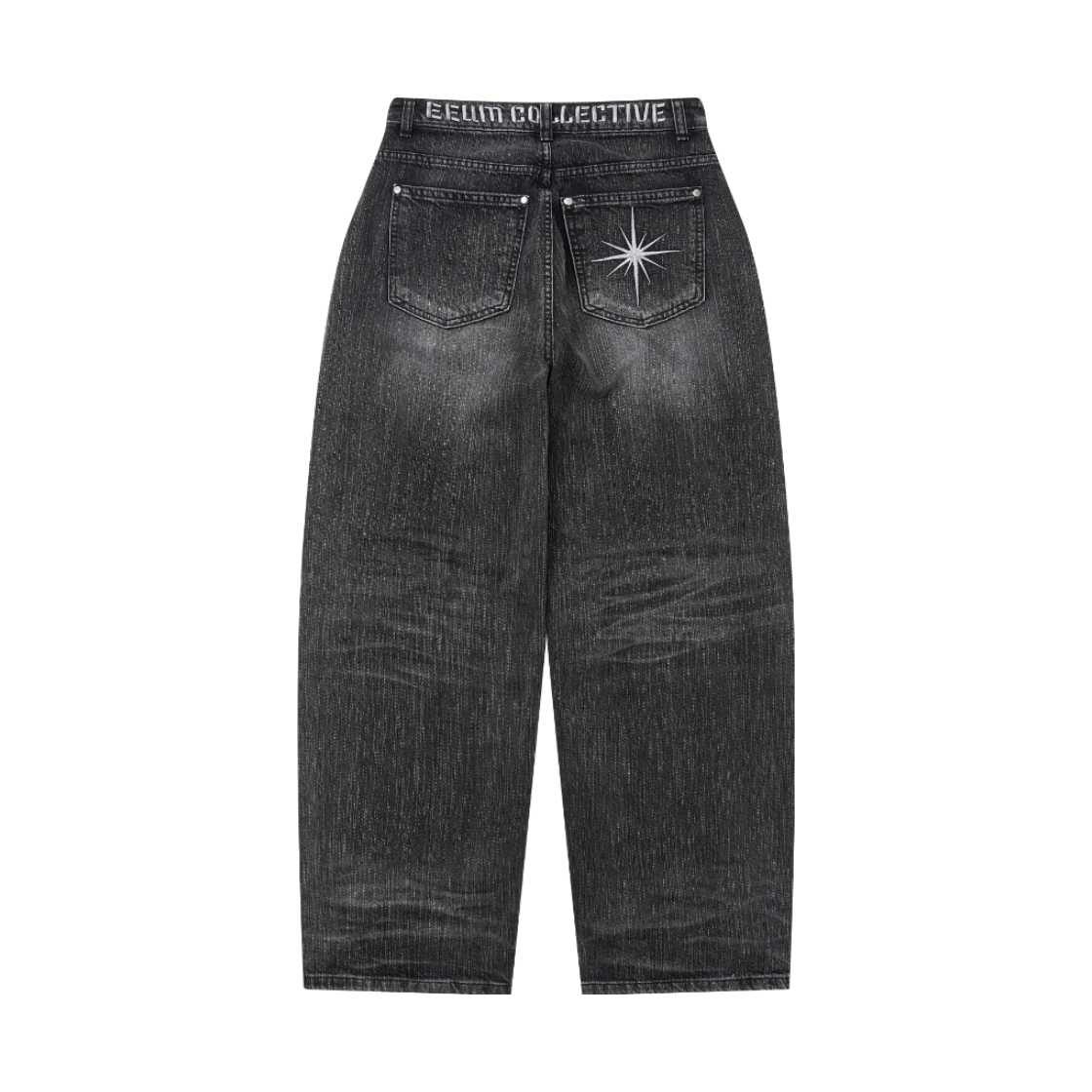 이유씨티 레터링 와이드 워시드 데님 팬츠(EUCT Lettering Wide Washed Denim Pants) - 2