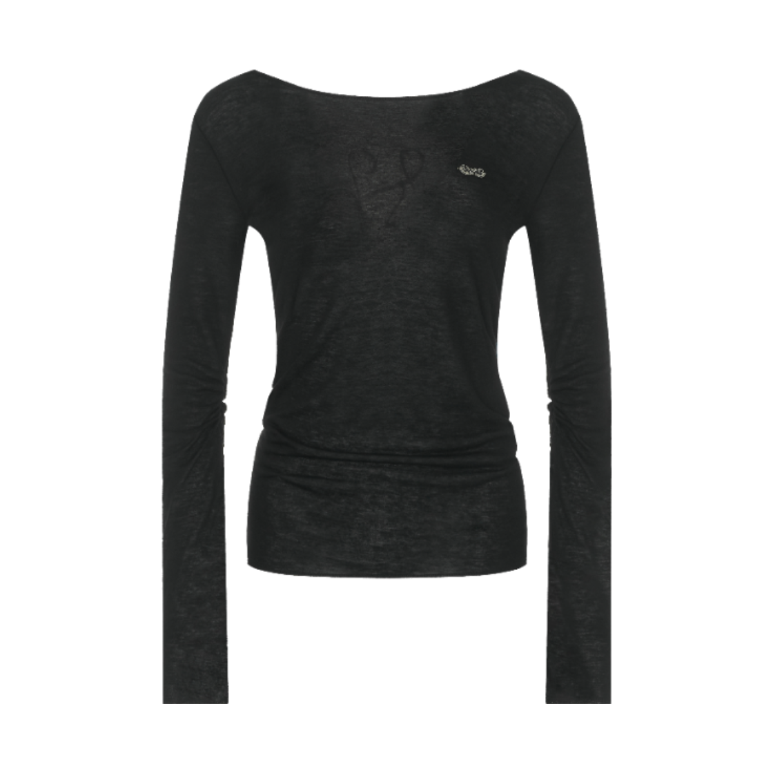 이유씨티 핫픽스 보트넥 롱 슬리브 탑 - 블랙(EUCT Hotfix Boat Neck Long Sleeve Top - Black)