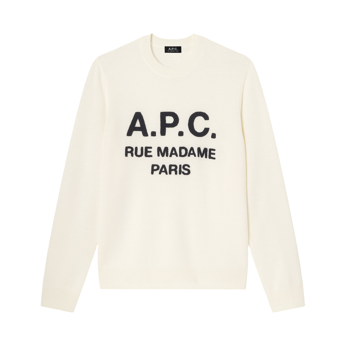 WVAXU-H23493-AAD A.P.C. Ecru Sweater with A.P.C. Logo Ecru