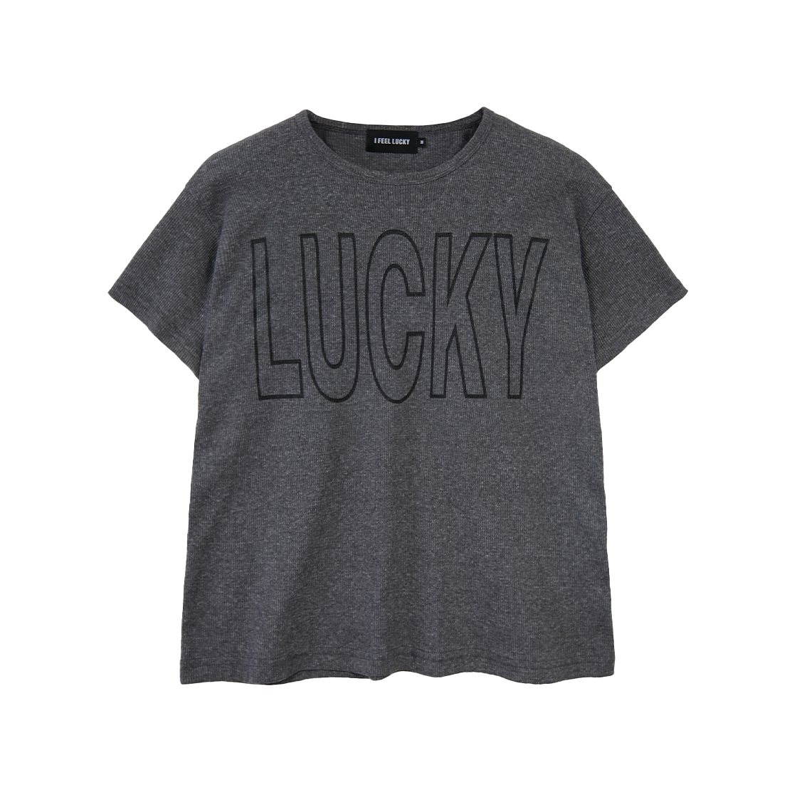 a66 I FEEL LUCKY Lucky Waffle T-Shirt Charcoal