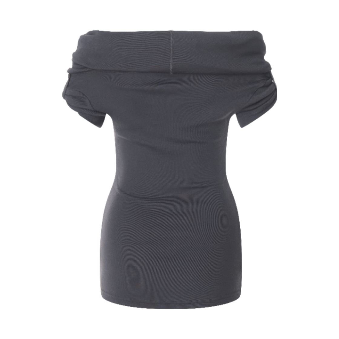이유씨티 드레이프 카울넥 오프숄더 후디 탑 - 차콜(EUCT Draped Cowl Neck Off Shoulder Hoodie Top - Chacoal) - 2