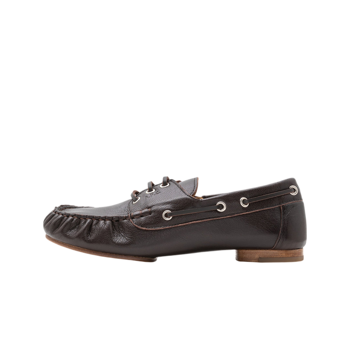 (W) 아페쎄 레더 보트 슈즈 마롱 퐁쎄((W) A.P.C. Leather Boat Shoes Marron Fonce)