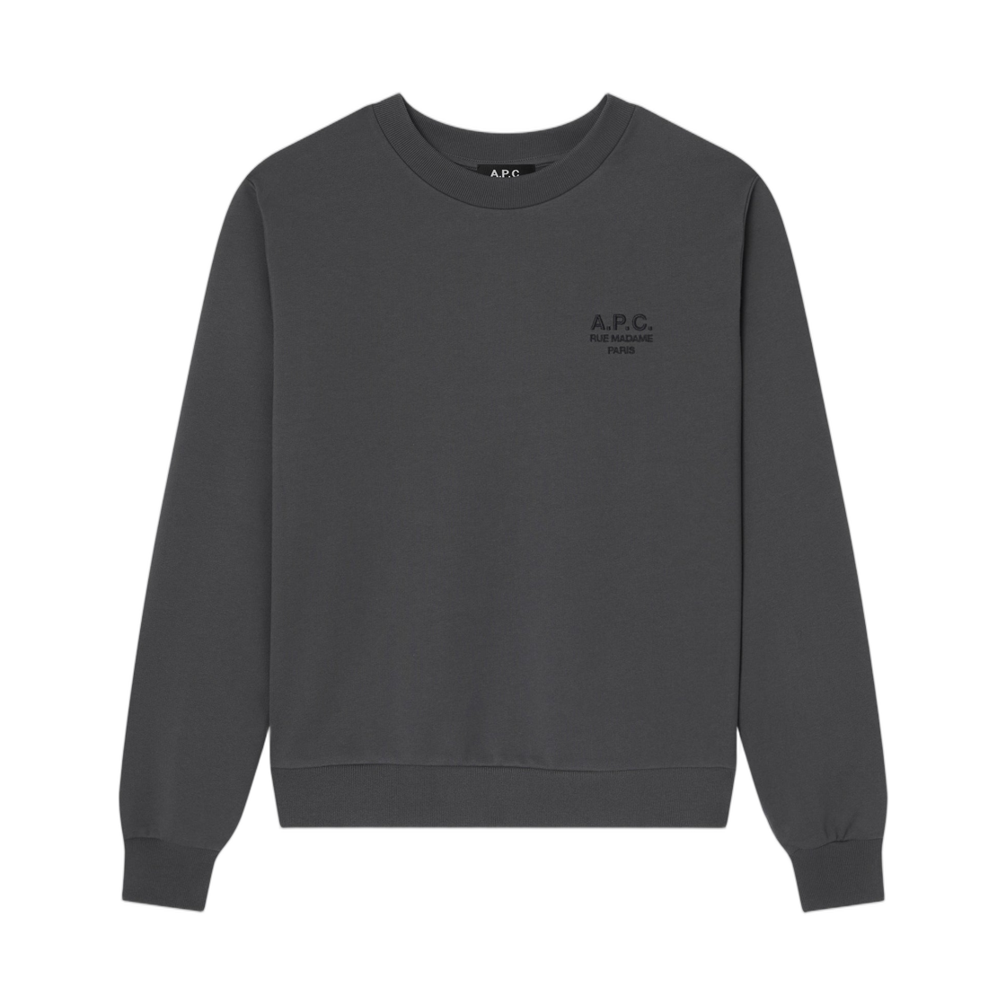 COHGR-M27913-LKY A.P.C. Standard Rue Madame Sweatshirt Faux Noir Noir