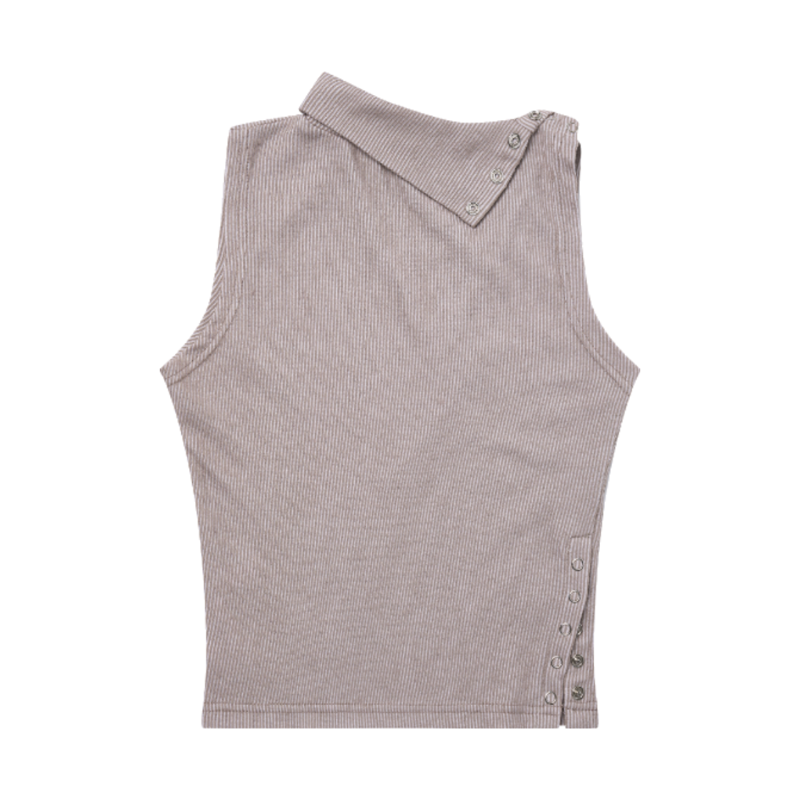 이유씨티 모크넥 스냅 슬리브리스 - 베이지(EUCT Mock Neck Snap Sleeveless - Beige)