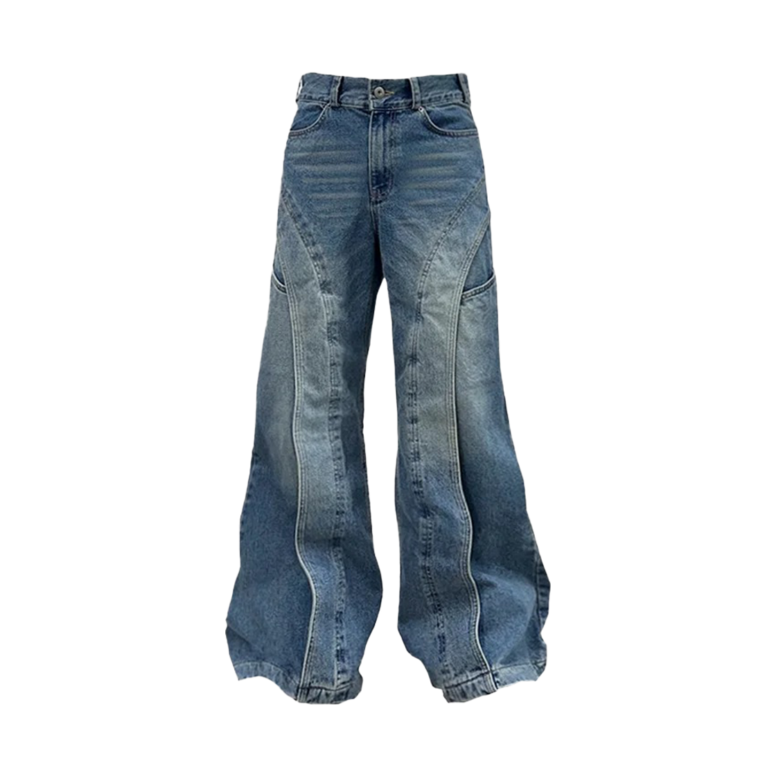 아이필럭키 와이드 플레어 플라켓 팬츠 블루(I FEEL LUCKY Wide Flare Placket Pants Blue) - 1