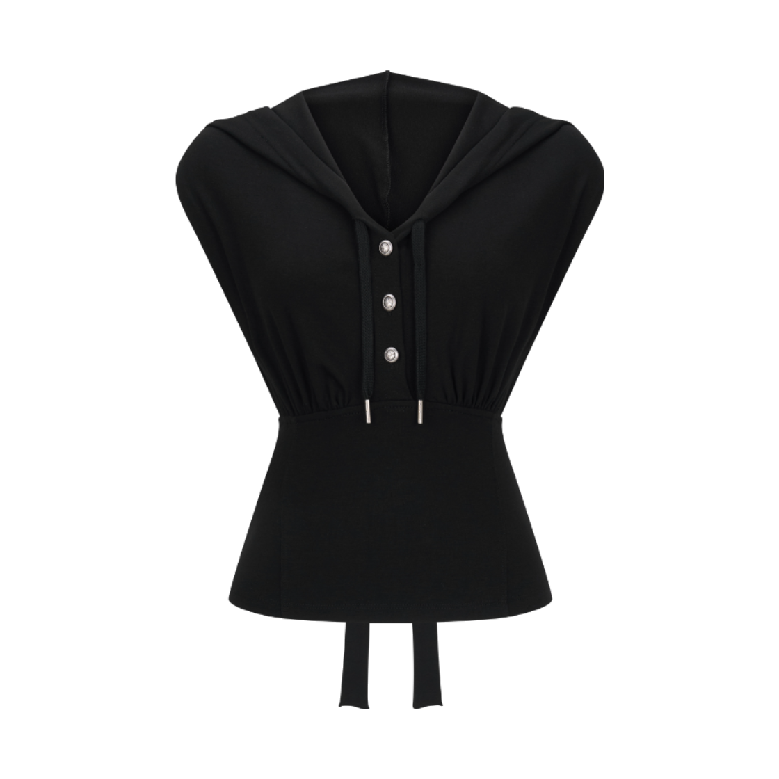 EU26SST09 EUCT Halter Hood Sleeveless Top - Black