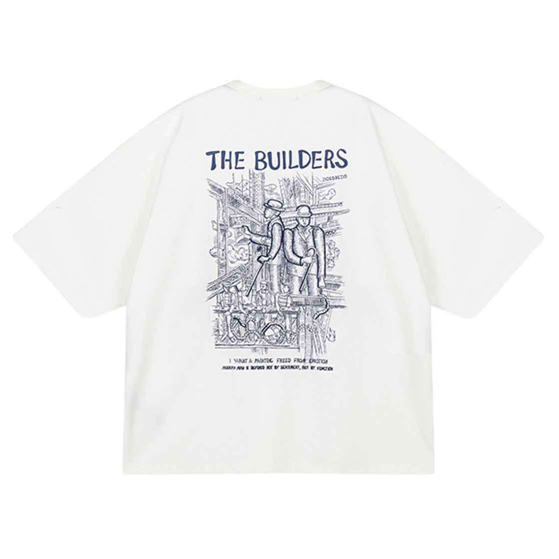 지오송지오  빌더스 엠브로이드 티셔츠 화이트 ZI5TS506WH(ZIOSONGZIO Builders Embroidered T Shirt White)