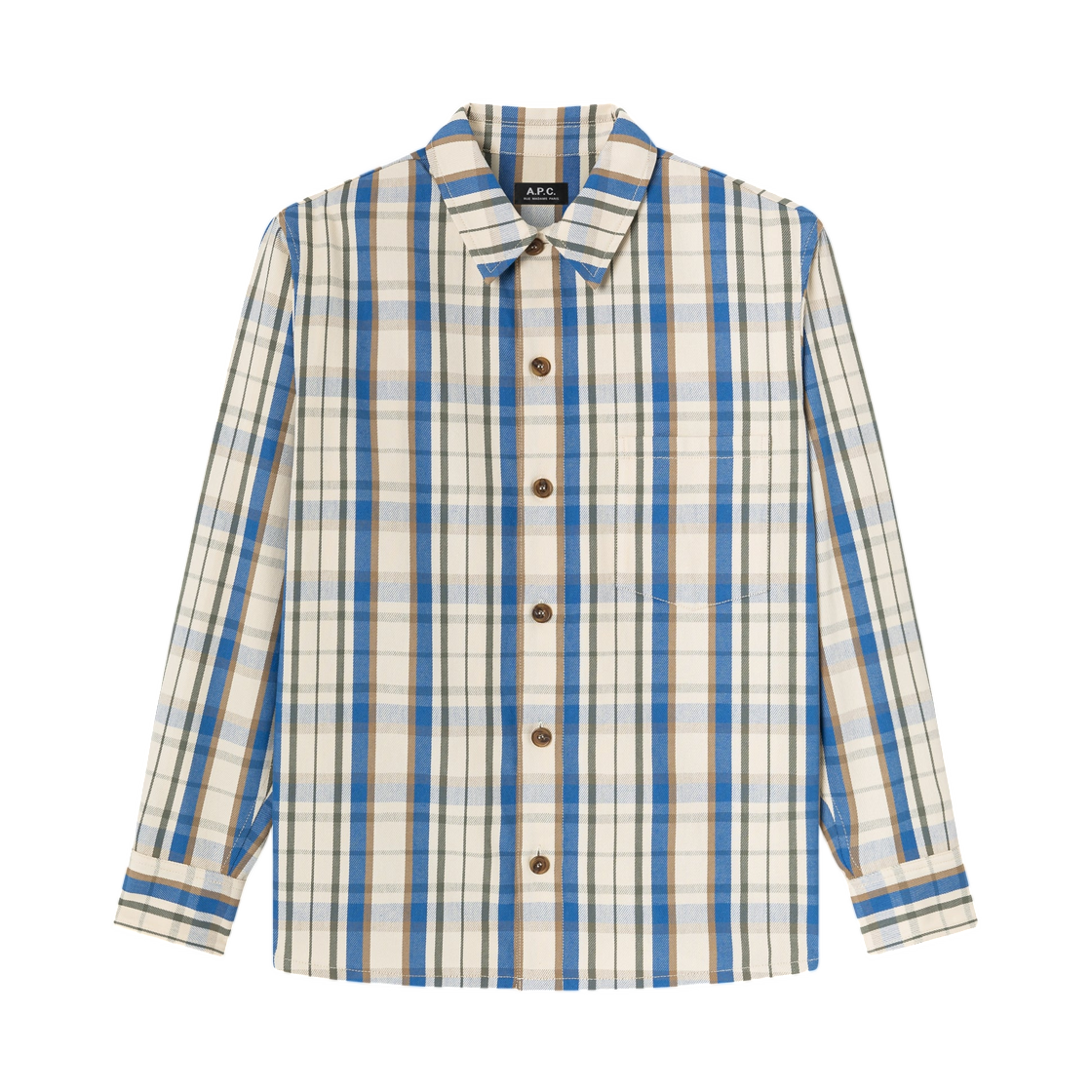 COHTB-H32105-AAD A.P.C. White Check Overshirt Ecru