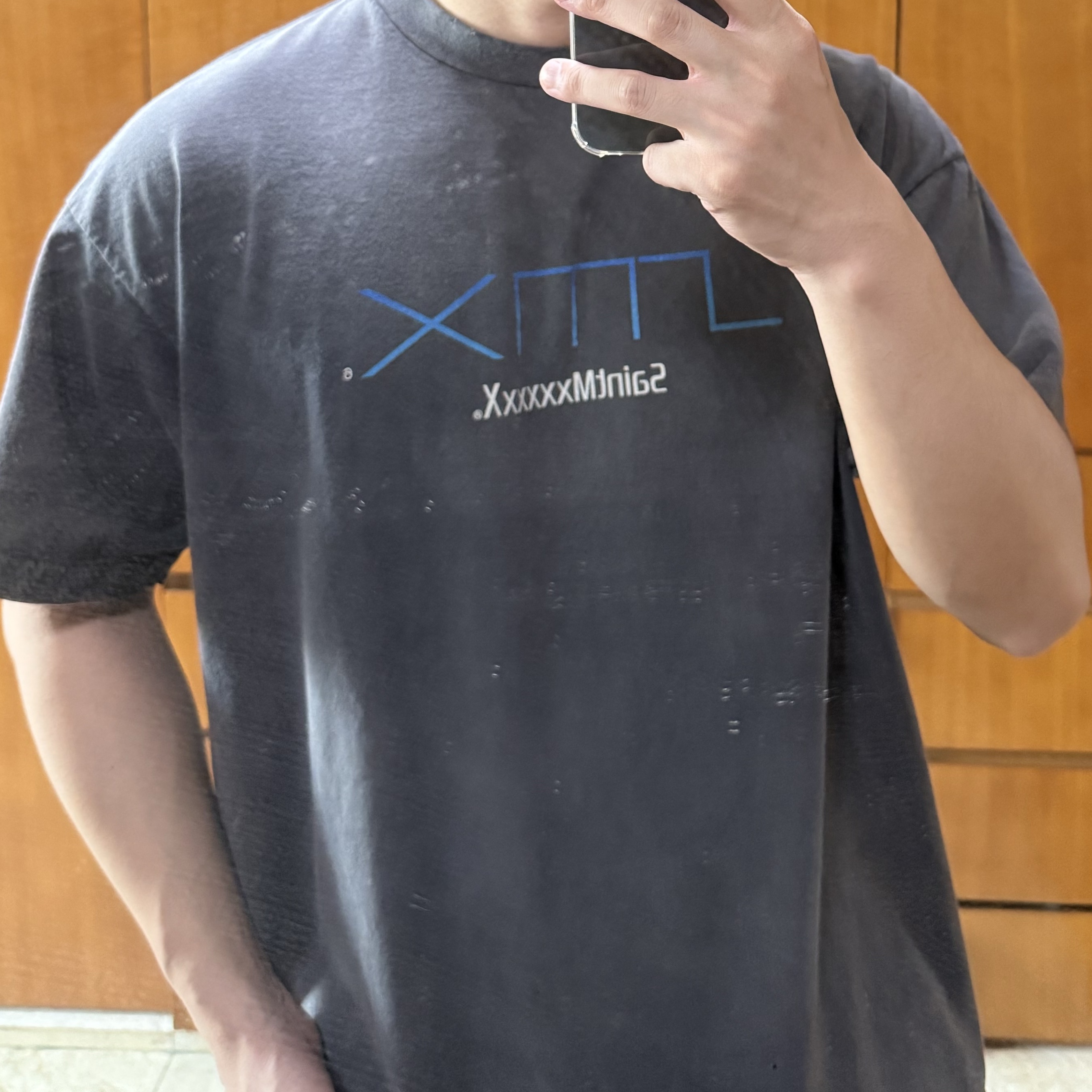 Saint Mxxxxxx SMX S/S T-Shirt Black - 24SS 착용 스타일
