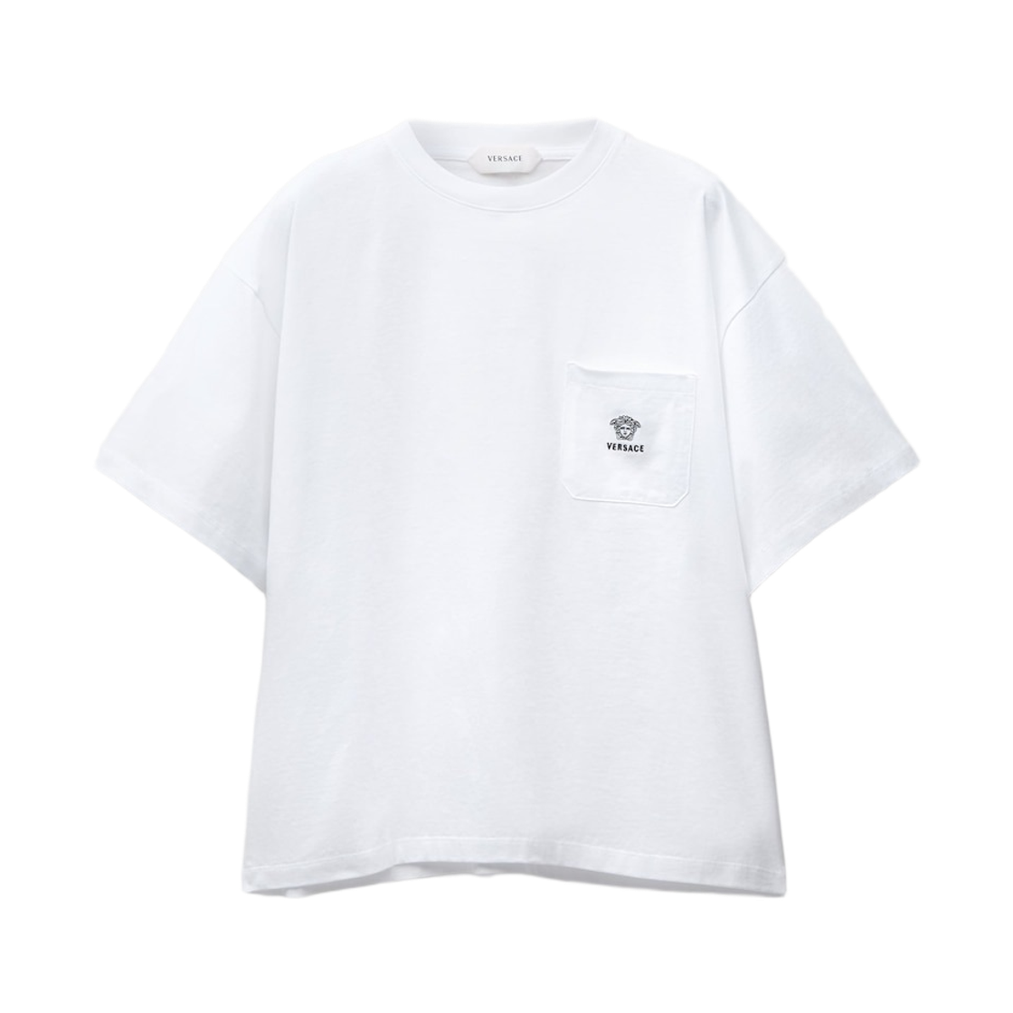 1024574-1A17915-1W000 Versace Embroidered Cotton Jersey T-Shirt White