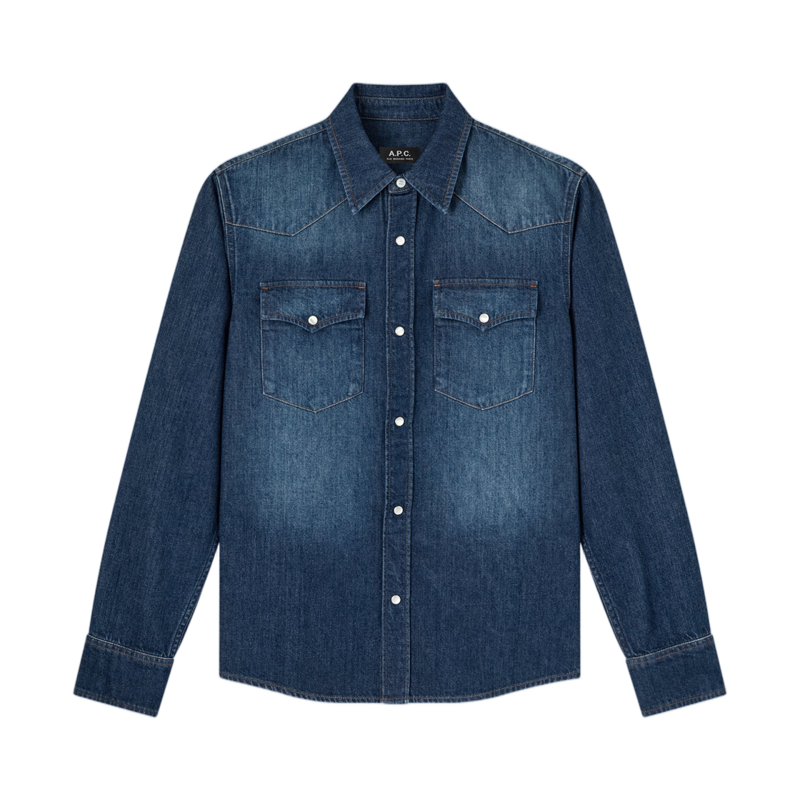 COHME-H12632-IAL A.P.C. Western Shirt Indigo Delave