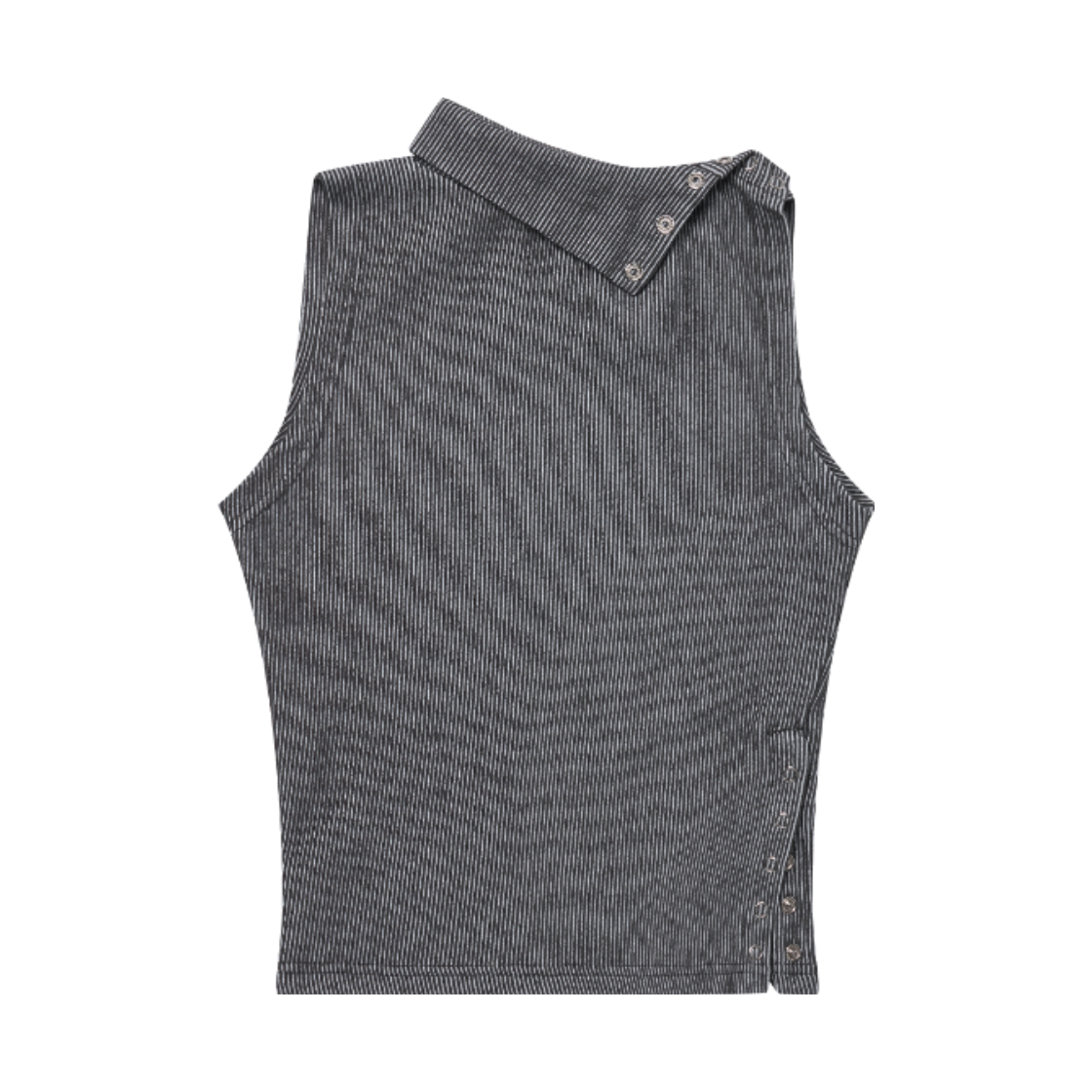 이유씨티 모크넥 스냅 슬리브리스 - 차콜(EUCT Mock Neck Snap Sleeveless - Chacoal) - 1