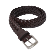 24/7 series Italian Leather Weaving Belt Dark Brown