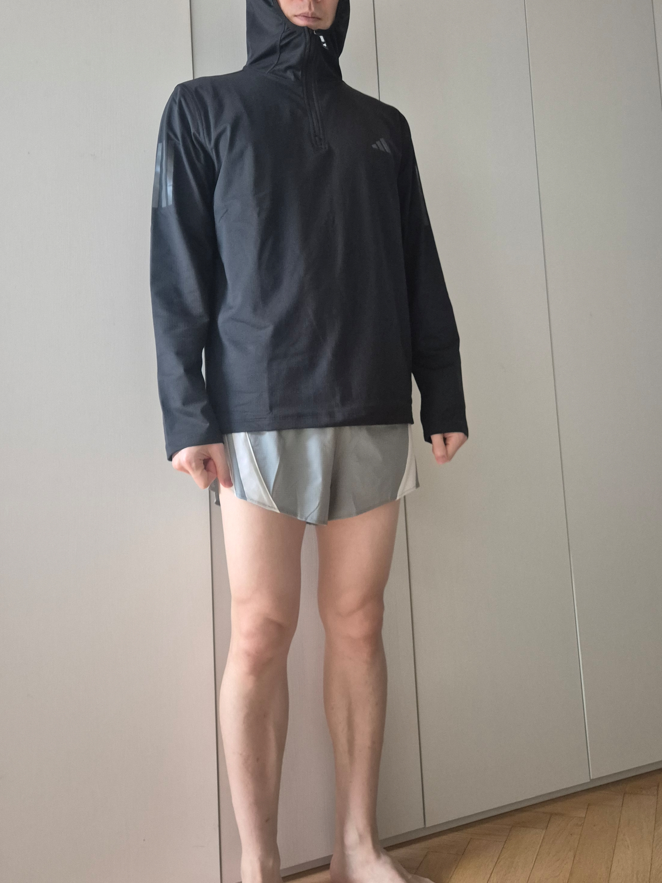 Adidas Adizero 3 Inch Archive Running Shorts Grey Three Grey One - KR Sizing 착용 스타일