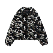 I FEEL LUCKY Fleece Bomber Jacket Camo