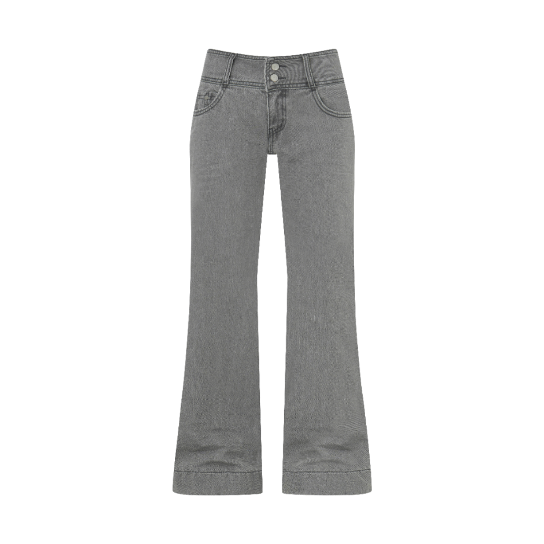 EU26SSPT06-GY EUCT Low Rise Straight Washed Denim Pants - Grey