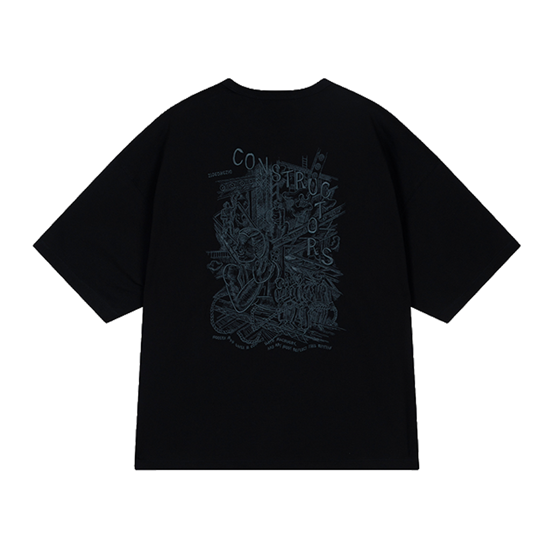 지오송지오  컨스트럭터 엠브로이드 티셔츠 블랙 ZI5TS507BK(ZIOSONGZIO Constructor Embroidered T Shirt Black)