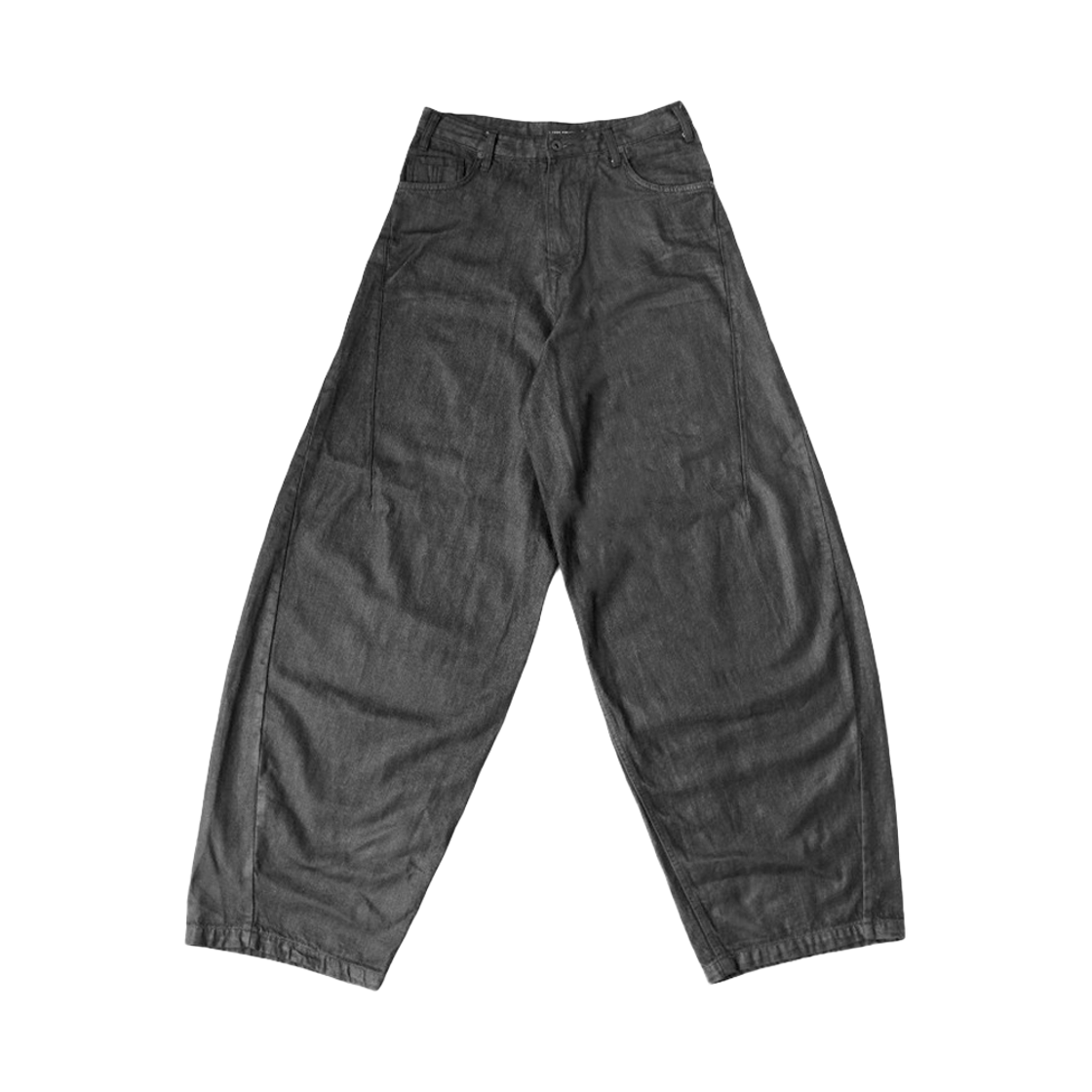 a14 I FEEL LUCKY Big Wide Baggy Pants Black Coated