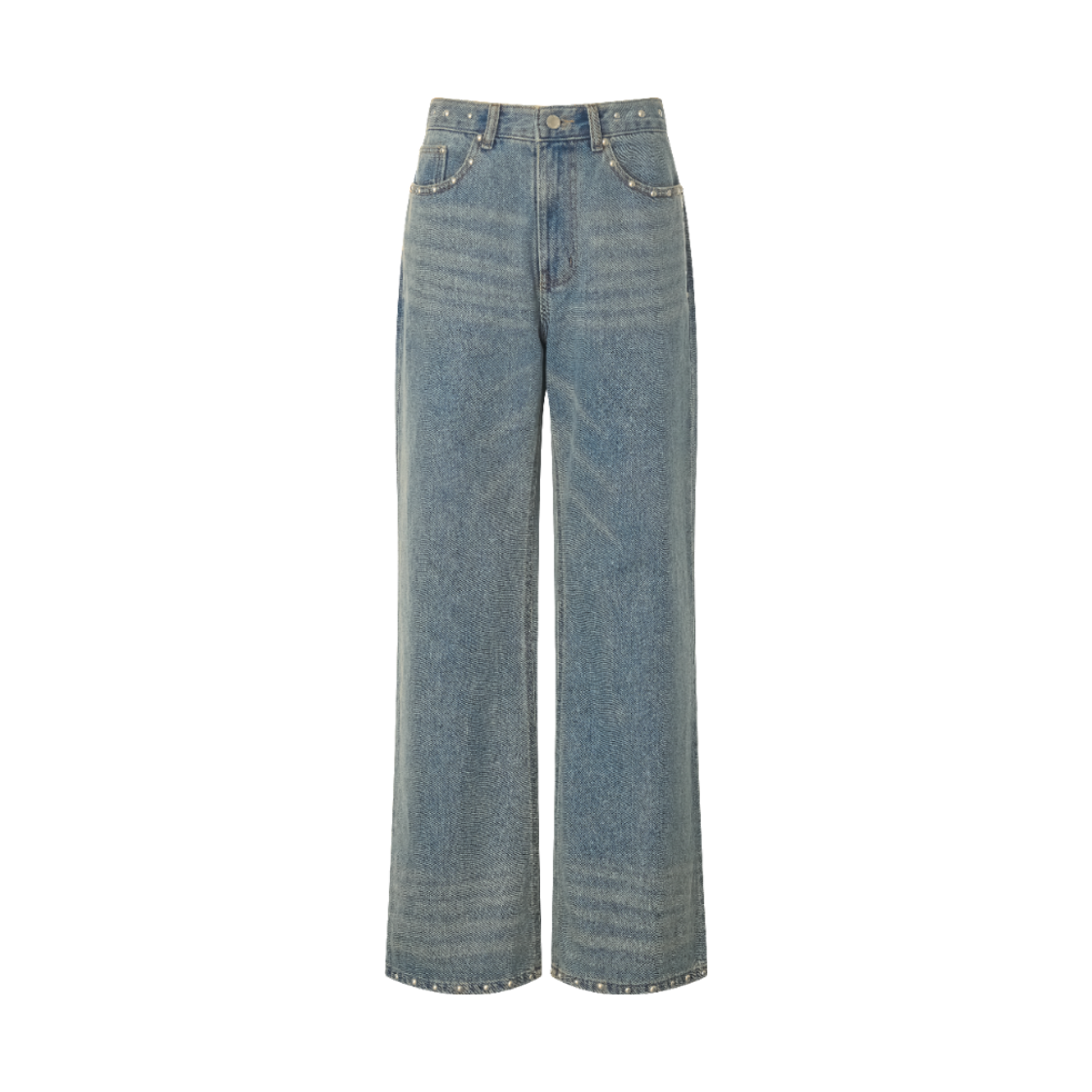 EU26SSPT08 EUCT Studded Wide Washed Denim Pants