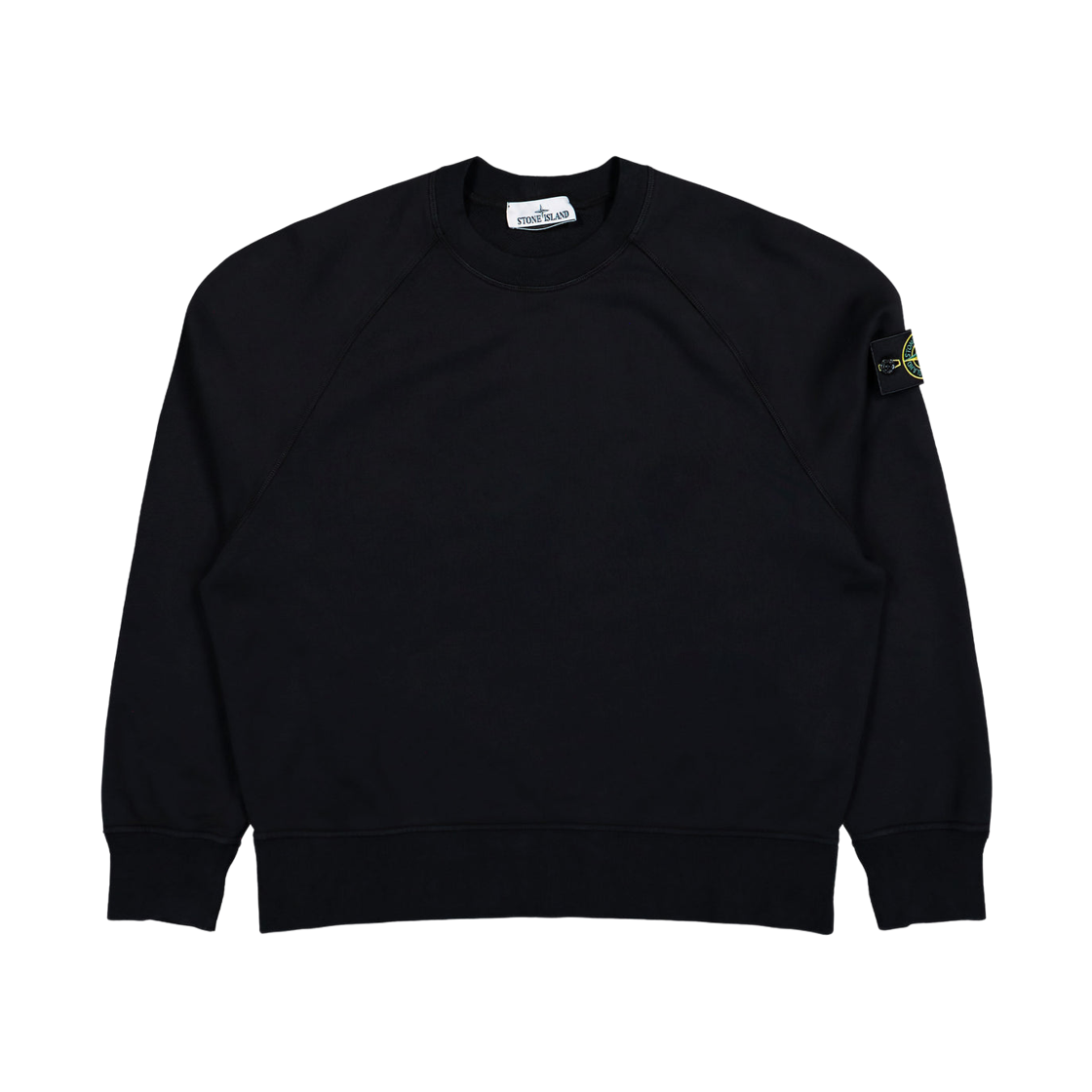 L2S1561000-08S0051-V0029 Stone Island 6100008 Organic Cotton Fleece Oversized Fit Crewneck Sweatshirt with Raglan Sleeves Black - 26FW