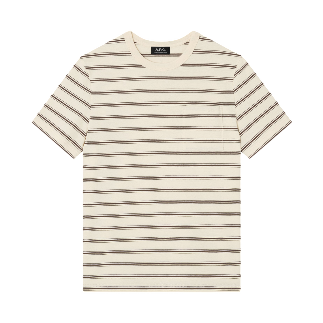 COHLV-H26534-AAD A.P.C. Striped T-Shirt Ecru