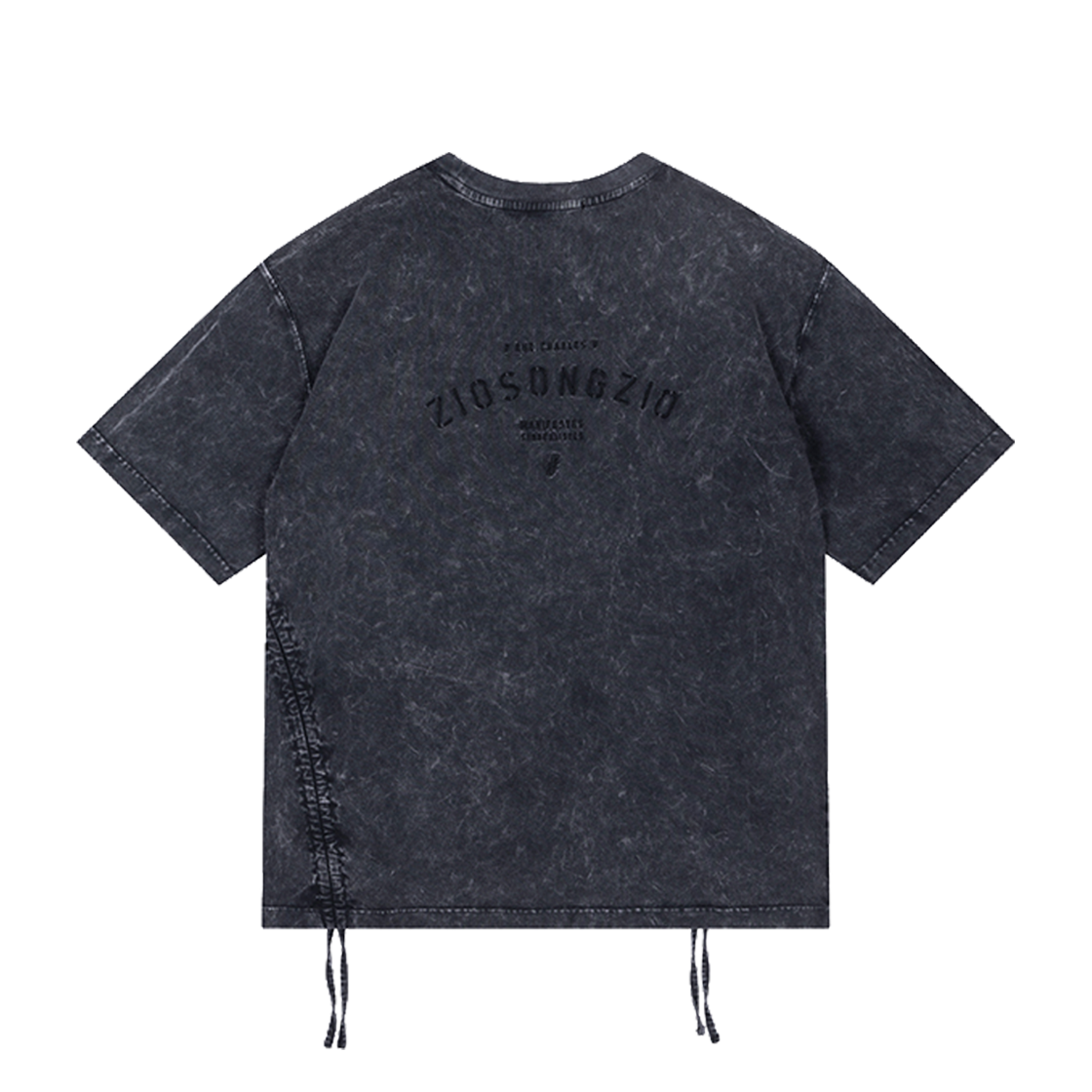 지오송지오  솔트 워싱 시그니처 슬로건 티셔츠 블랙 ZI5TS511BK(ZIOSONGZIO Salt Washing Signature Slogan T Shirt Black) - 2