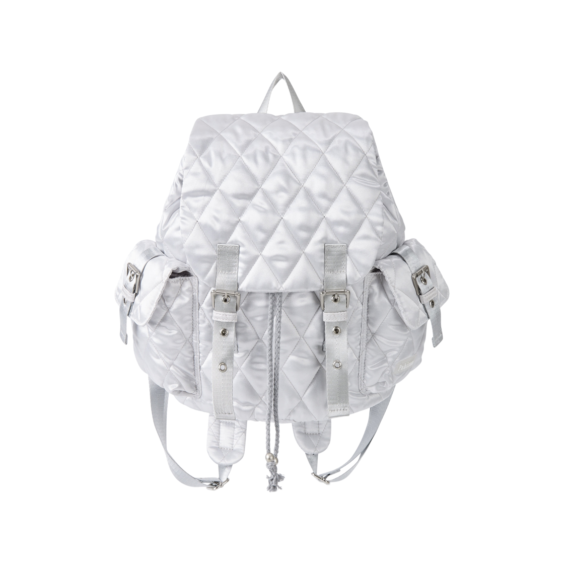 파히섬 글로시 퀼티드 백팩 실버(Pahisum Glossy Quilted Backpack Silver)