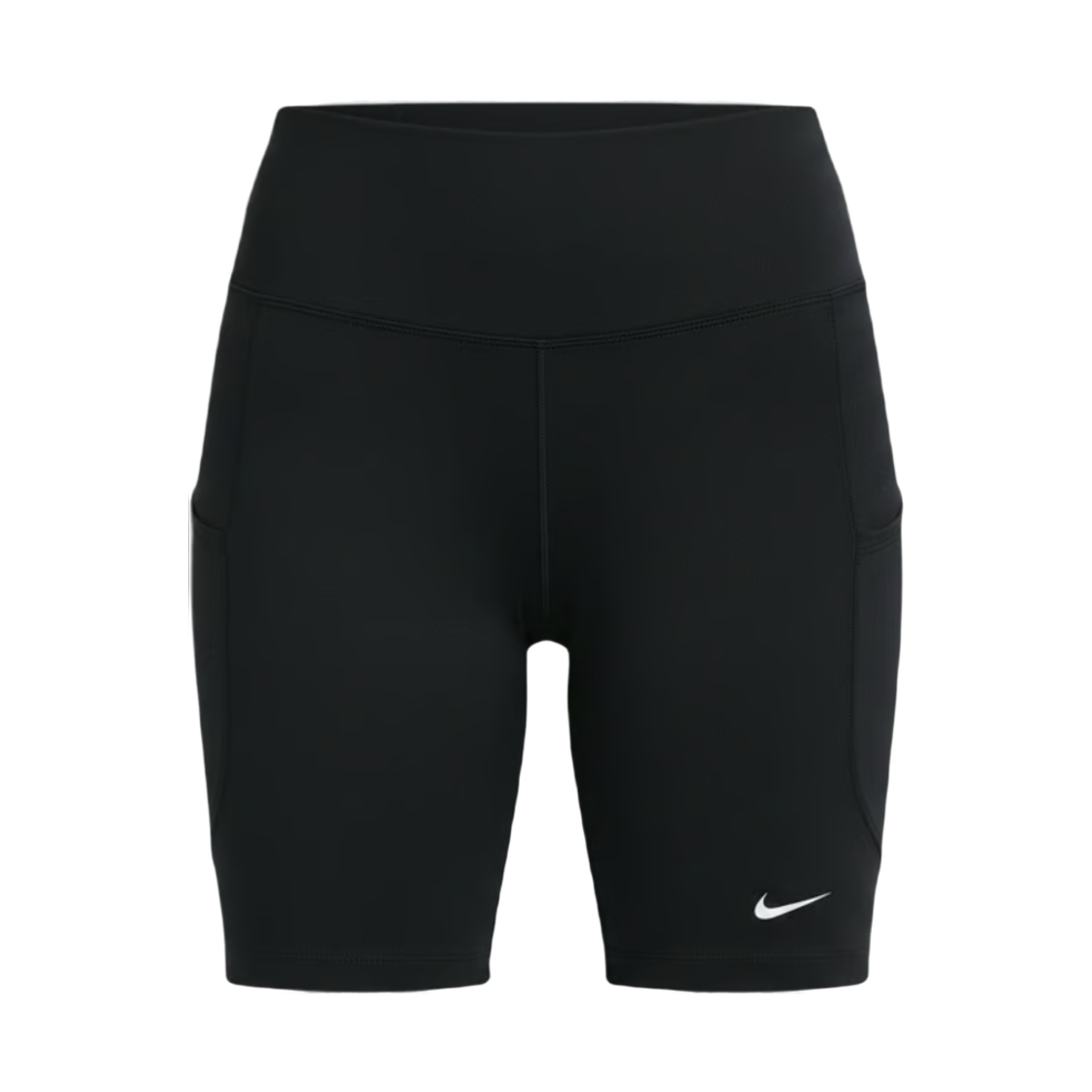 FZ6759-013 (W) Nike One High Waisted 8 Inch Biker Pockets Shorts Black White - Asia