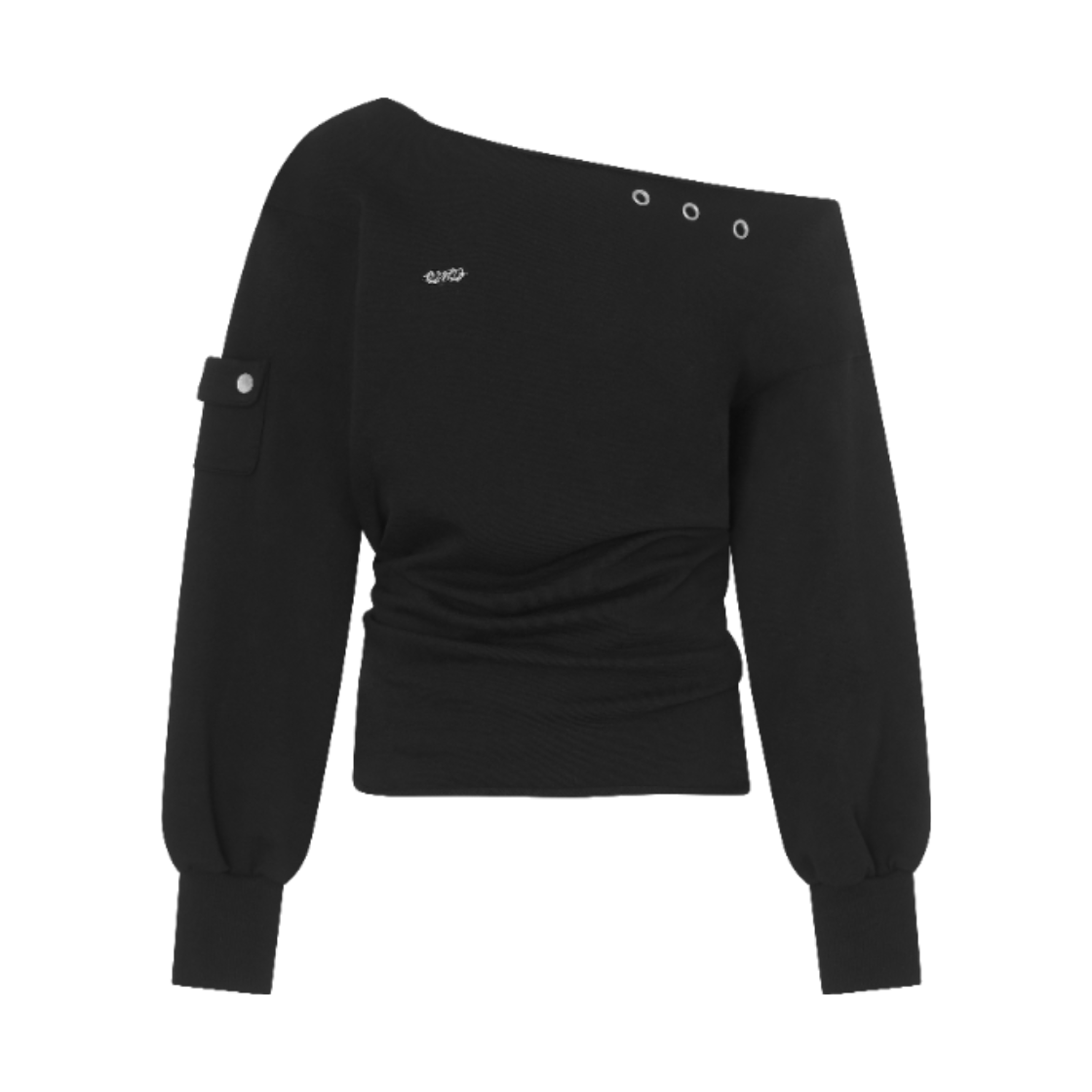 이유씨티 포켓 오프숄더 스웻 롱 슬리브 - 블랙(EUCT Pocket Off Shoulder Sweat Long Sleeve - Black)