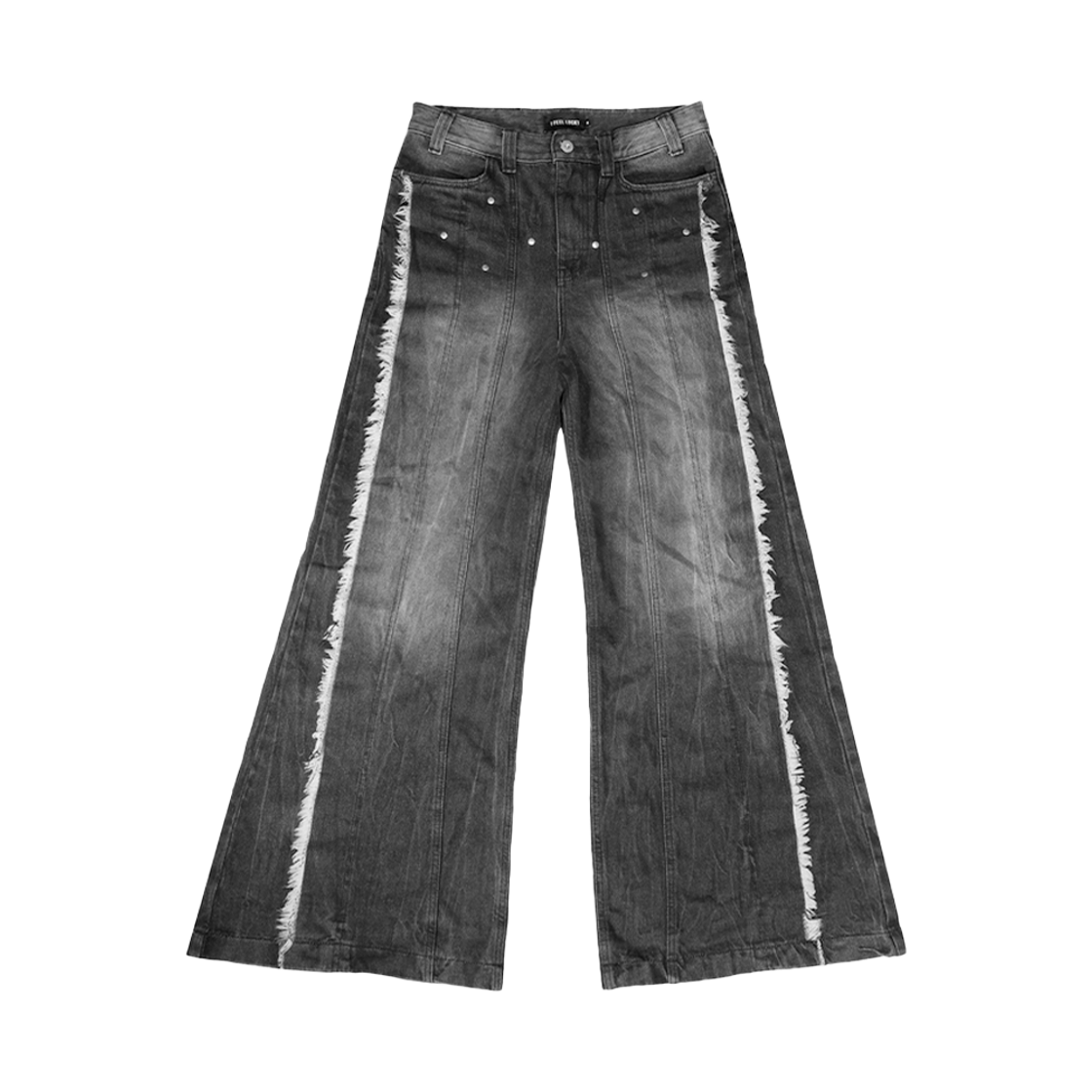 a22 I FEEL LUCKY Wide Flare Stud Pants Black
