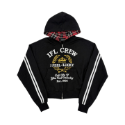 I FEEL LUCKY Ifl Crew Sweat Hood Zip Up Black