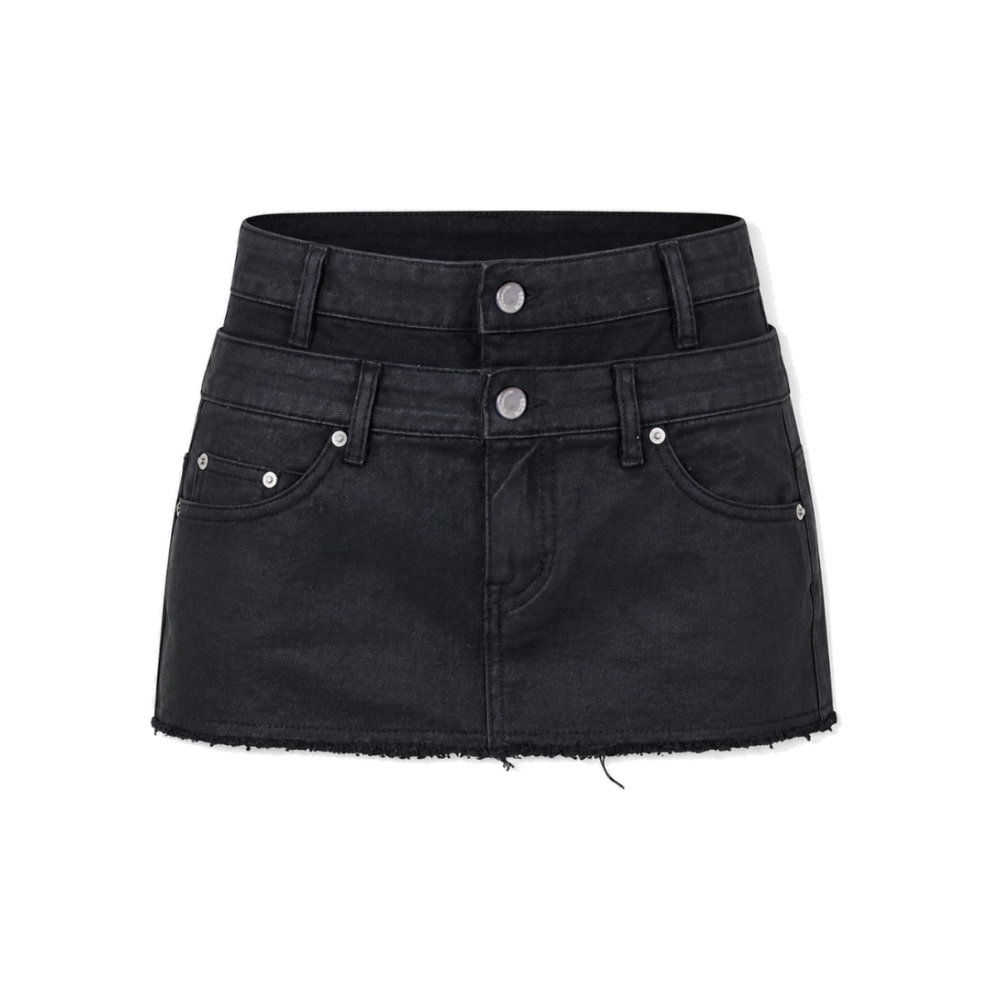 이유씨티 더블 웨이스트 코팅 미니 스커트(EUCT Double-Waist Coated Mini Skirt)