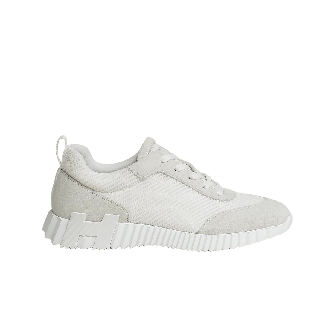 H262850ZH90 Hermes Bouncing Sneakers Technical Mesh Suede Goatskin & Blanc