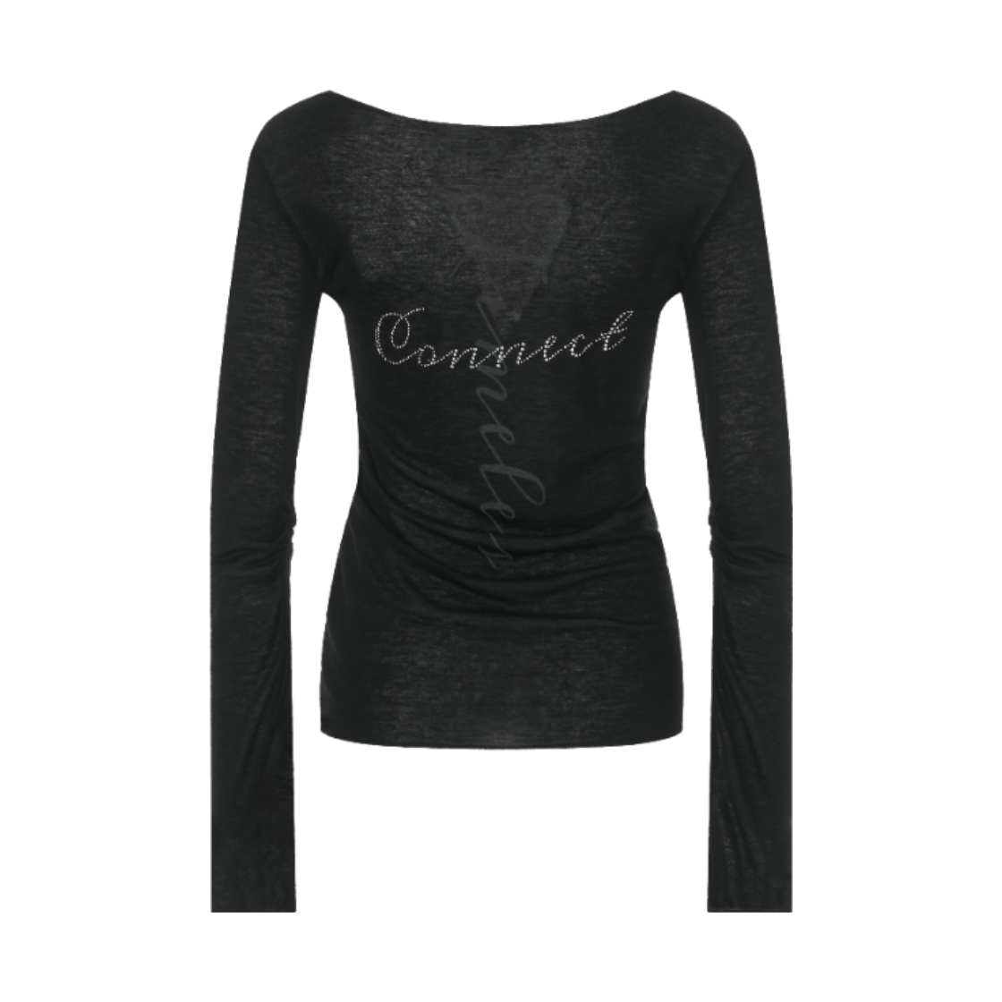 이유씨티 핫픽스 보트넥 롱 슬리브 탑 - 블랙(EUCT Hotfix Boat Neck Long Sleeve Top - Black) - 2