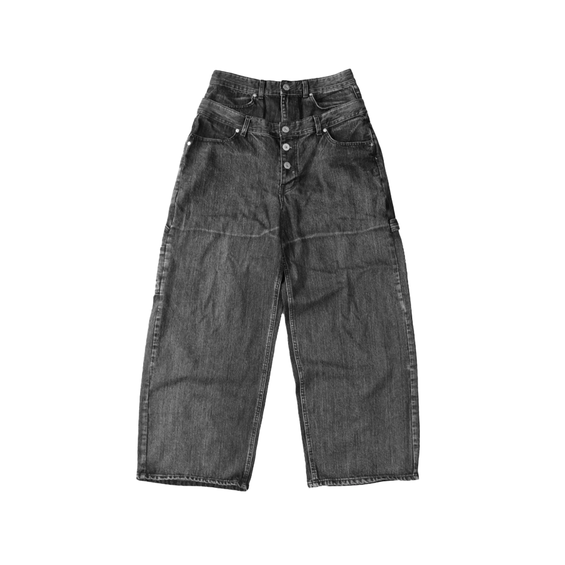 a18 I FEEL LUCKY Big X2 Double Carpenter Pants Black Washed