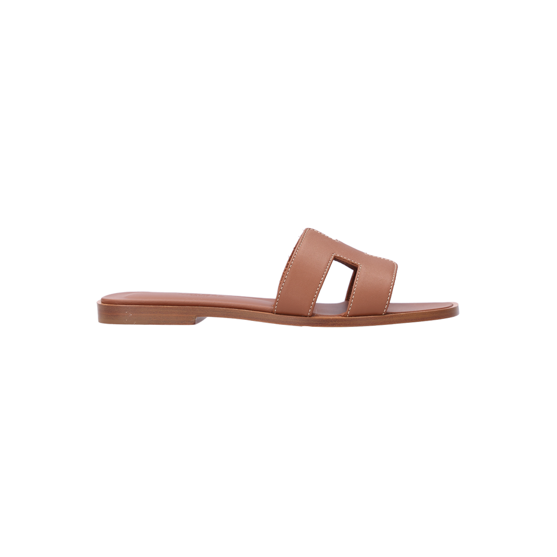 ITF5CIEKJ722 Hermes Oran Sandals in Cold Ecru Calfskin