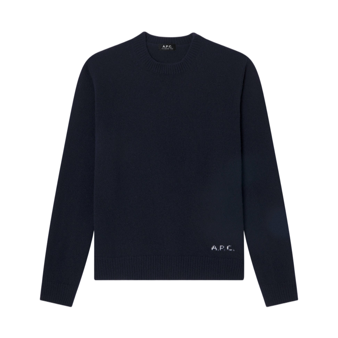 WOASW-H23491-IAK A.P.C. Loose Navy Blue Wool Sweater Dark Navy