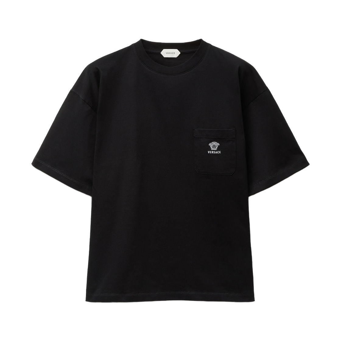 1024574-1A17915-1B000 Versace Embroidered Cotton Jersey T-Shirt Black